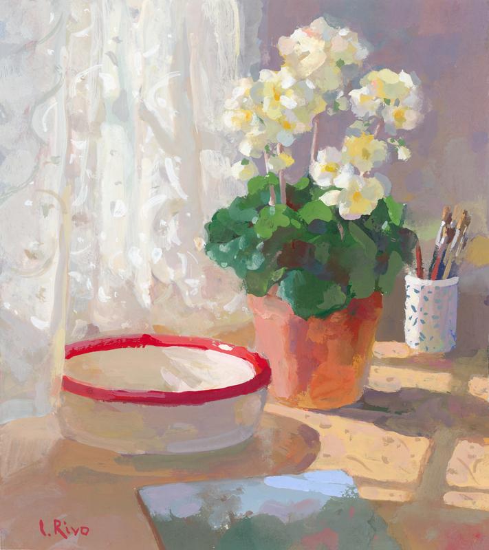 Geranium in Sunlight in the studio